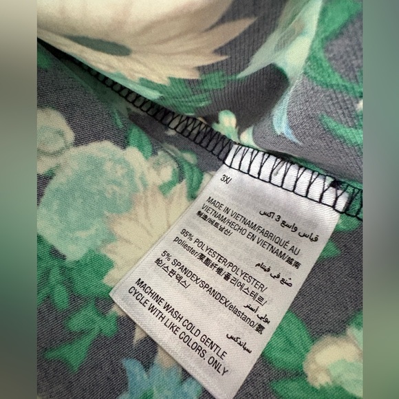 Charter Club Blue Green Floral Liquid Knit Top Size 3X Blouse NWT - Picture 4 of 4